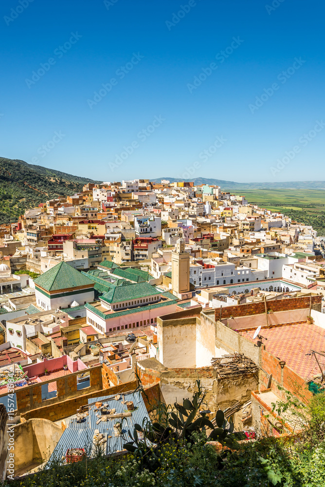View at the Moulay Idriss Zerhoun town - Morocco