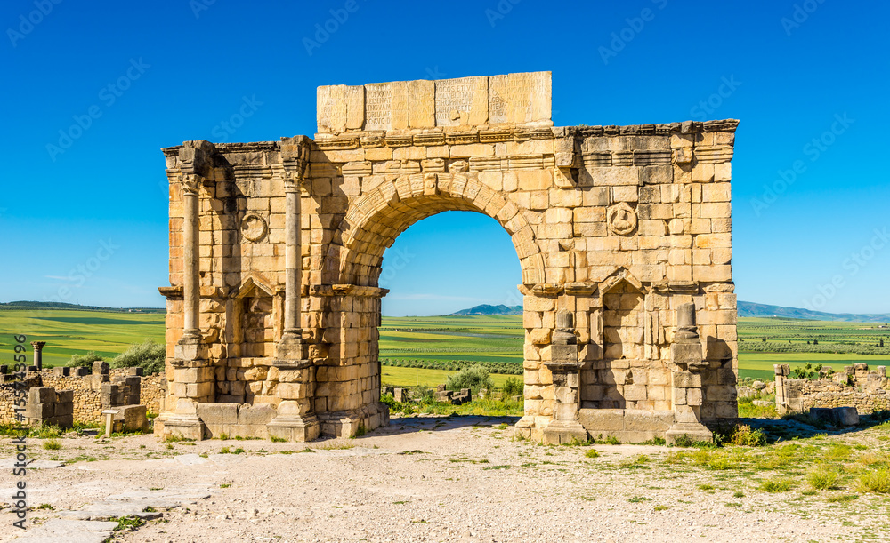 Arch of Caracalla in ancient city Volubilis ,Morocco