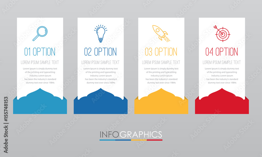 Modern Indian style Info-graphic Template for Business Timeline with 4 steps multi-Color design, labels design, Vector info-graphic element, Flat style vector illustration.