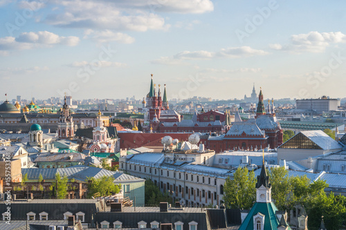 Aerial roof view in historical center of Moscow, Russia