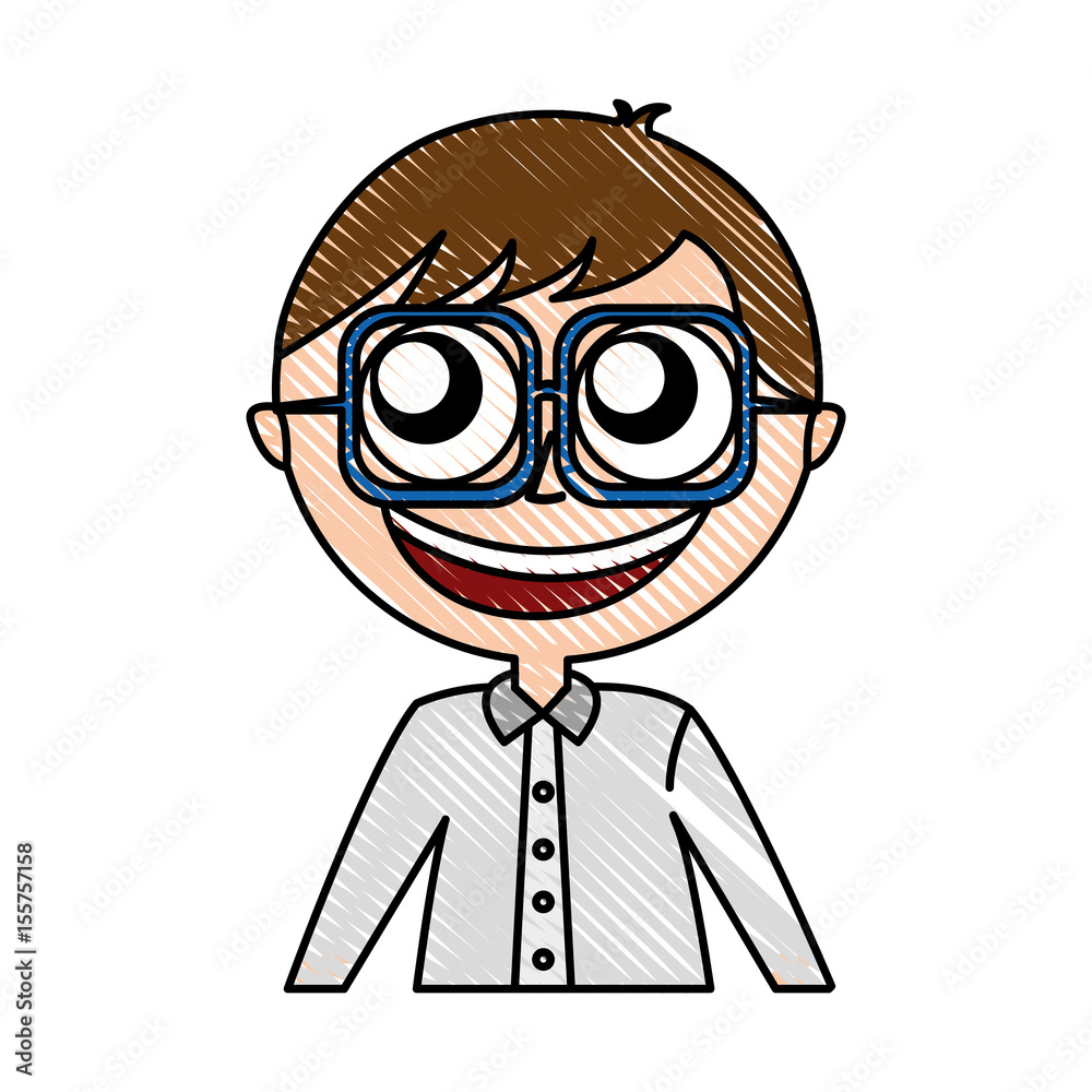 male nerd avatar character vector illustration design