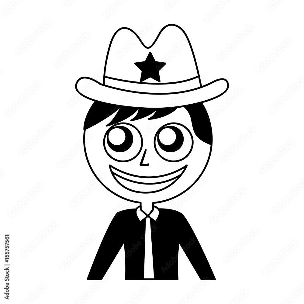 male sheriff avatar character vector illustration design