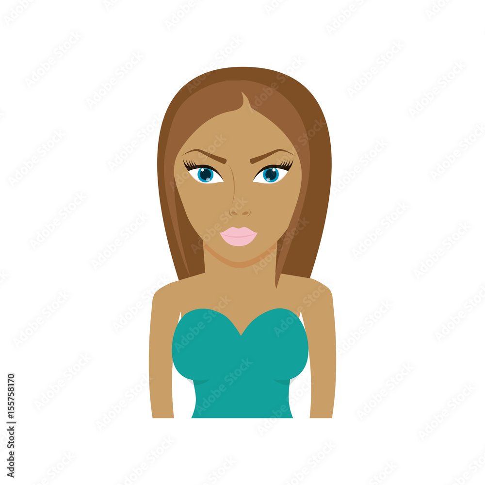 cartoon woman icon over white background. colorful design. vector illustration cartoon woman icon over white background. colorful design. vector illustration