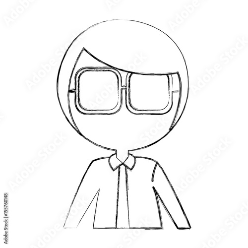 female nerd avatar character vector illustration design