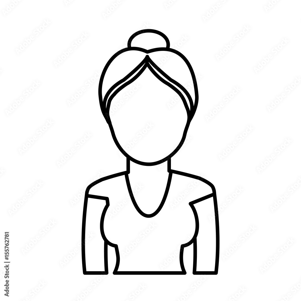 avatar woman icon over white background. vector illustration