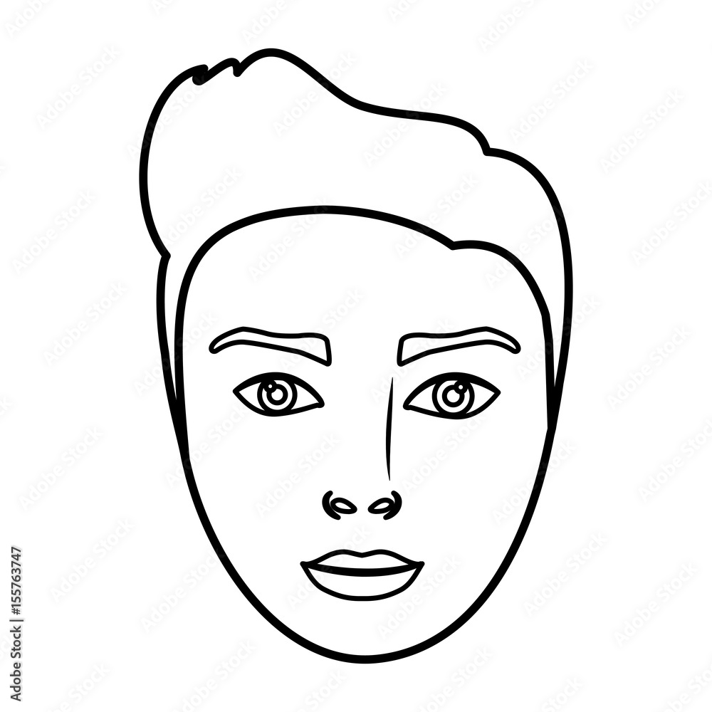 cartoon man face icon over white background. vector illustration