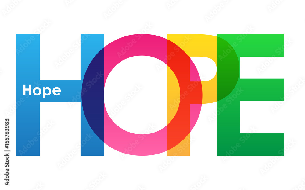 Fototapeta HOPE colourful vector letters icon
