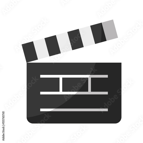 clapper board cinema icon vector illustration design