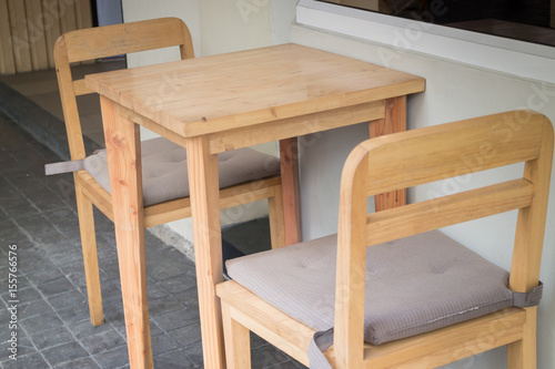 Wooden  Furniture Set Of Street Coffee Shop