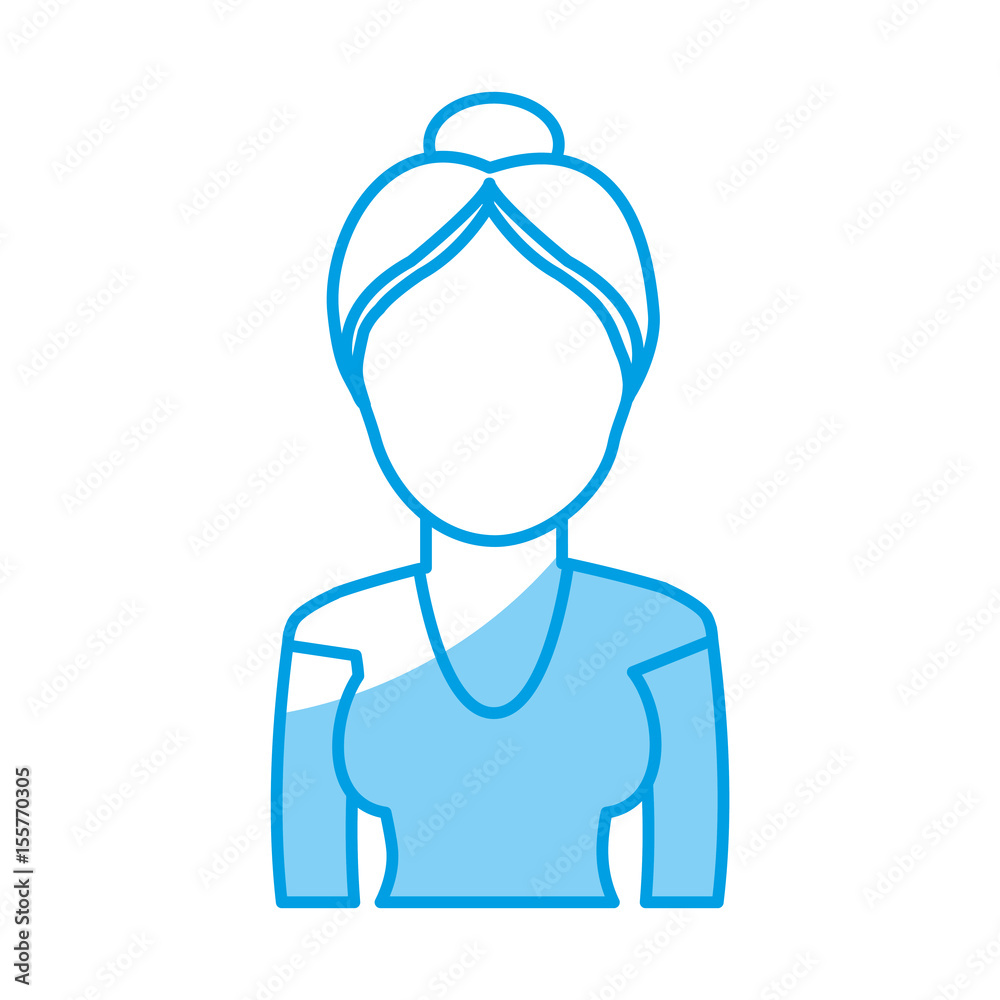 Obraz premium avatar woman icon over white background. vector illustration