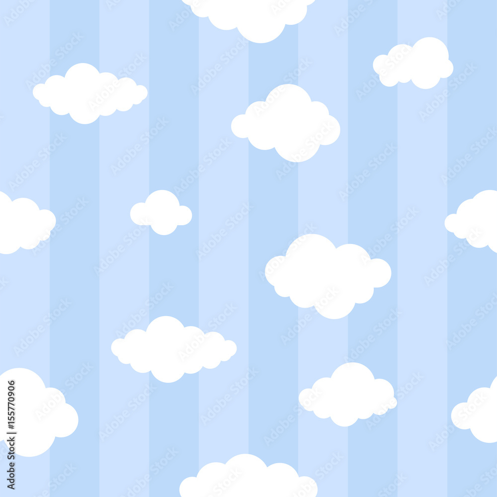 Blue lines with clouds seamless background