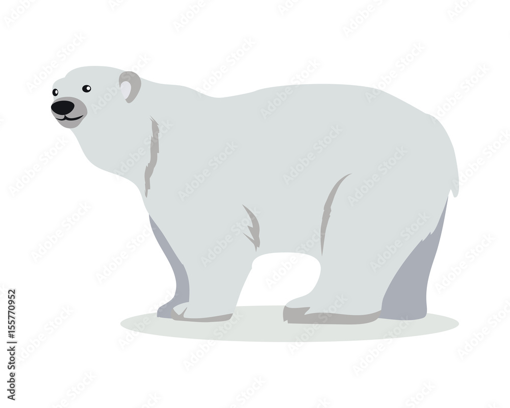 Polar Bear Cartoon Flat Vector Illustration