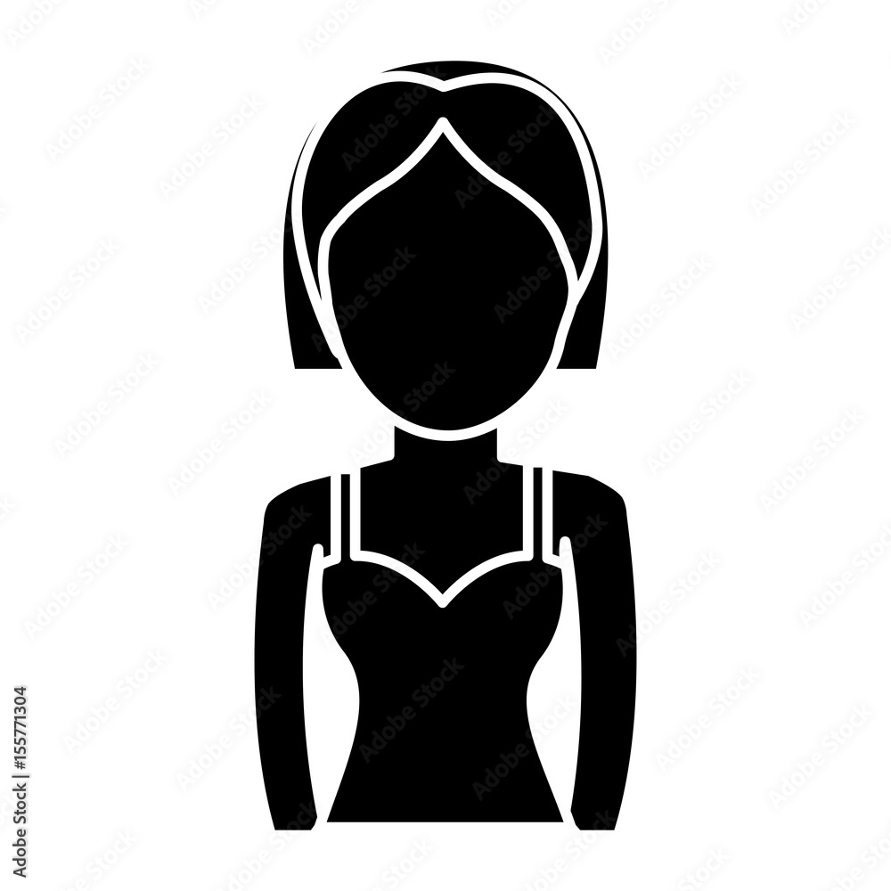 avatar woman icon over white background. vector illustration
