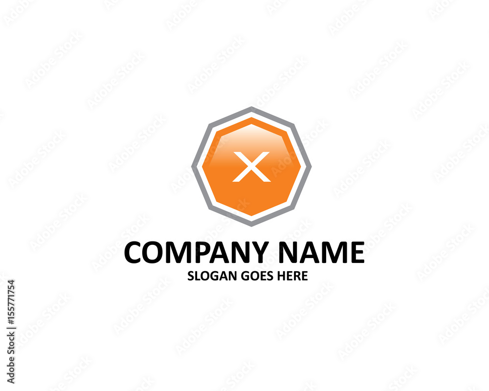 Fototapeta premium X Letter Octagon Logo
