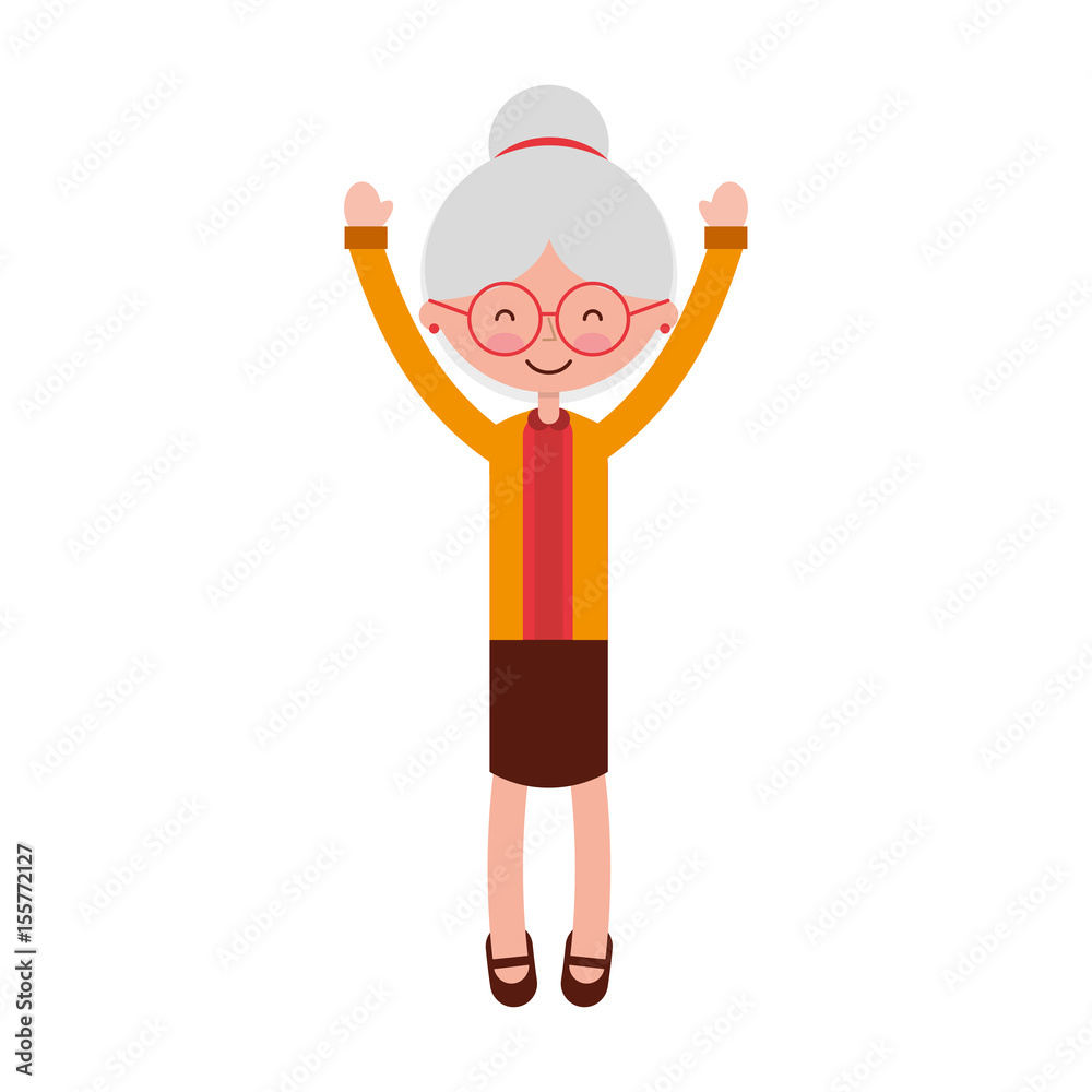 cute grandmother avatar character vector illustration design