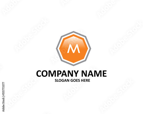 Free Download M Letter Octagon Logo - GFXLoad