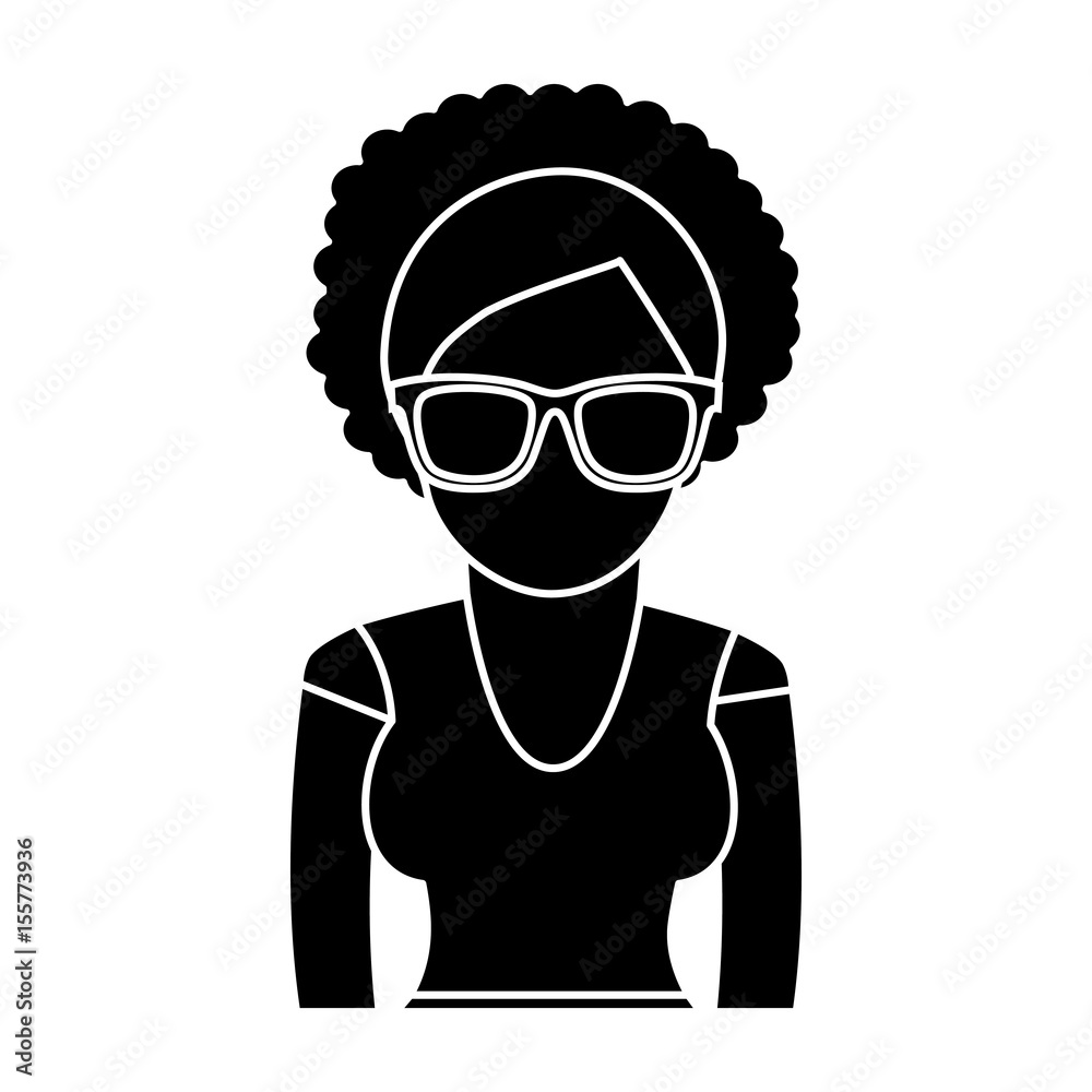 woman with glasses icon over white background. vector illustration woman with glasses icon over white background. vector illustration