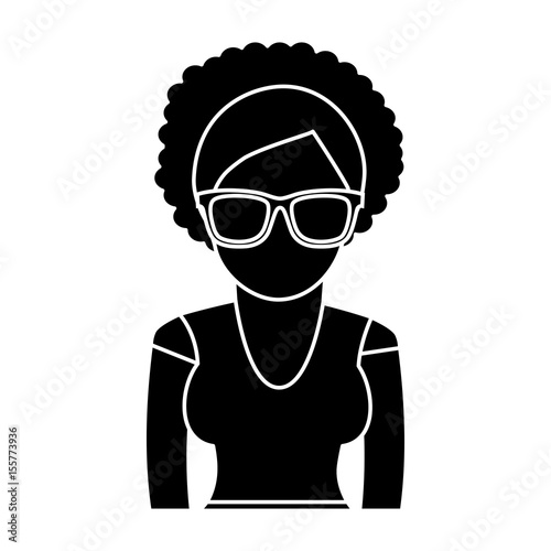 woman with glasses icon over white background. vector illustration