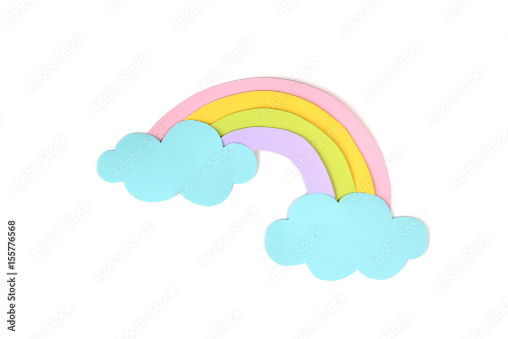 Rainbow paper cut on white background - isolated