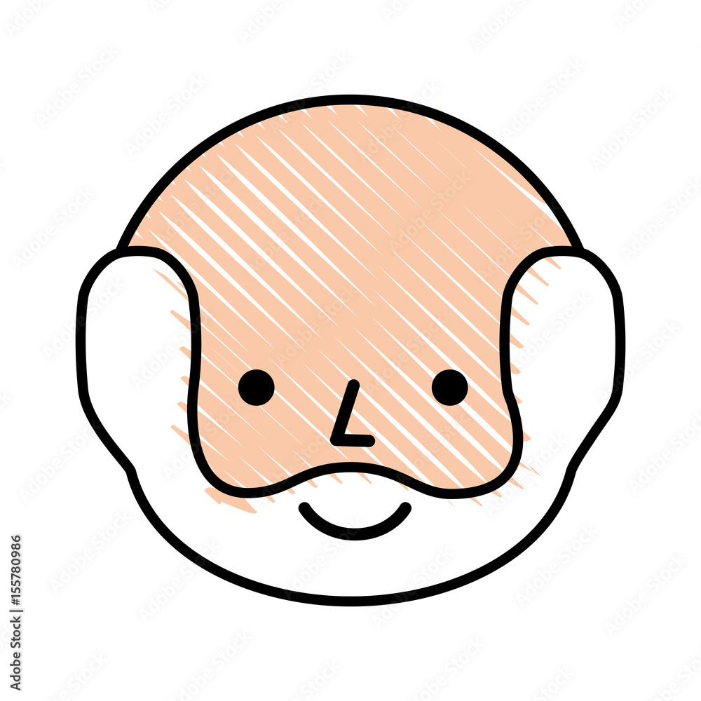 Fototapeta premium cute grandfather head avatar character vector illustration design