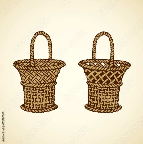 Vector picture of wickerwork basket