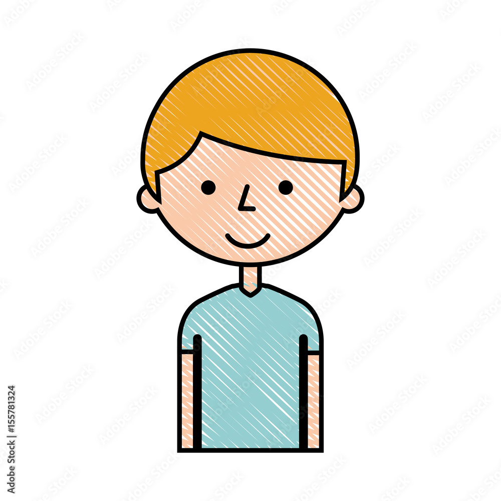 young boy avatar character vector illustration design