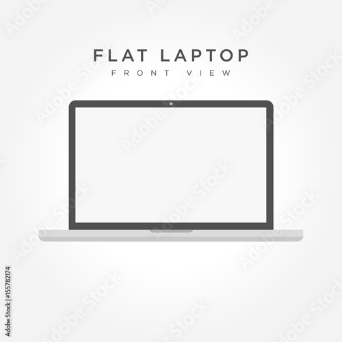 Laptop icon in the style flat design