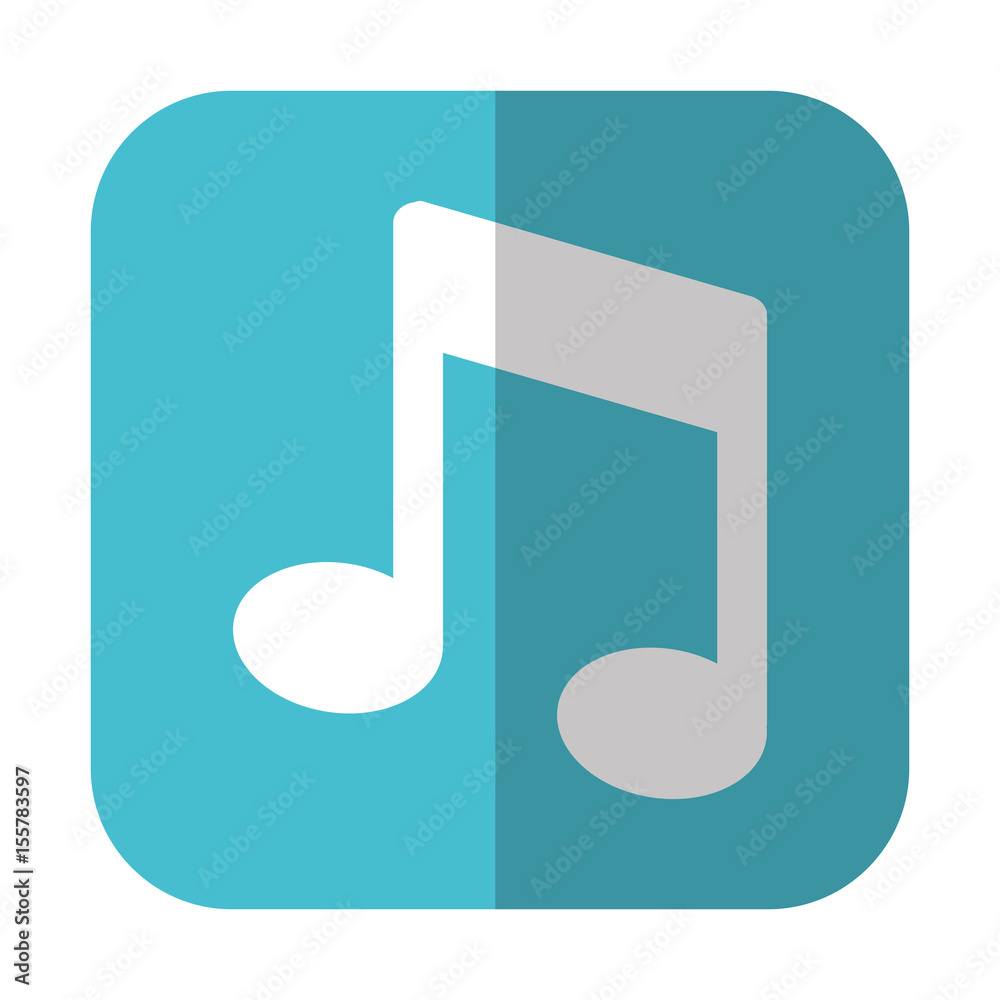 musical note icon over blue square and white background. vector illustration musical note icon over blue square and white background. vector illustration