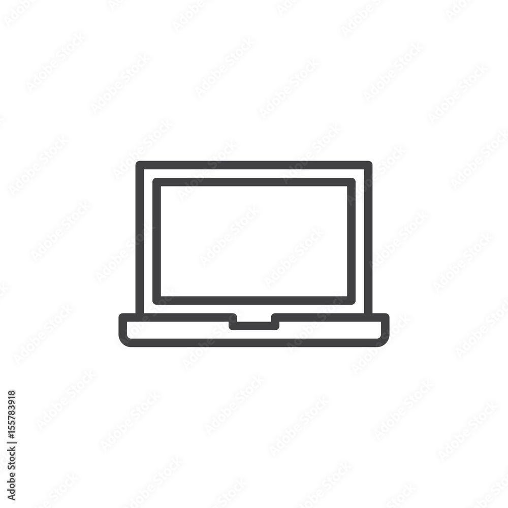 Laptop line icon, outline vector sign, linear style pictogram isolated on white. Symbol, logo illustration. Editable stroke. Pixel perfect Laptop line icon, outline vector sign, linear style pictogram isolated on white. Symbol, logo illustration. Editable stroke. Pixel perfect
