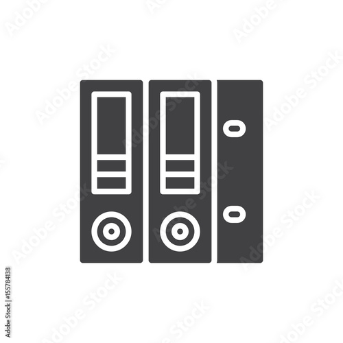 Ring binder folders icon vector, filled flat sign, solid pictogram isolated on white. Symbol, logo illustration. Pixel perfect