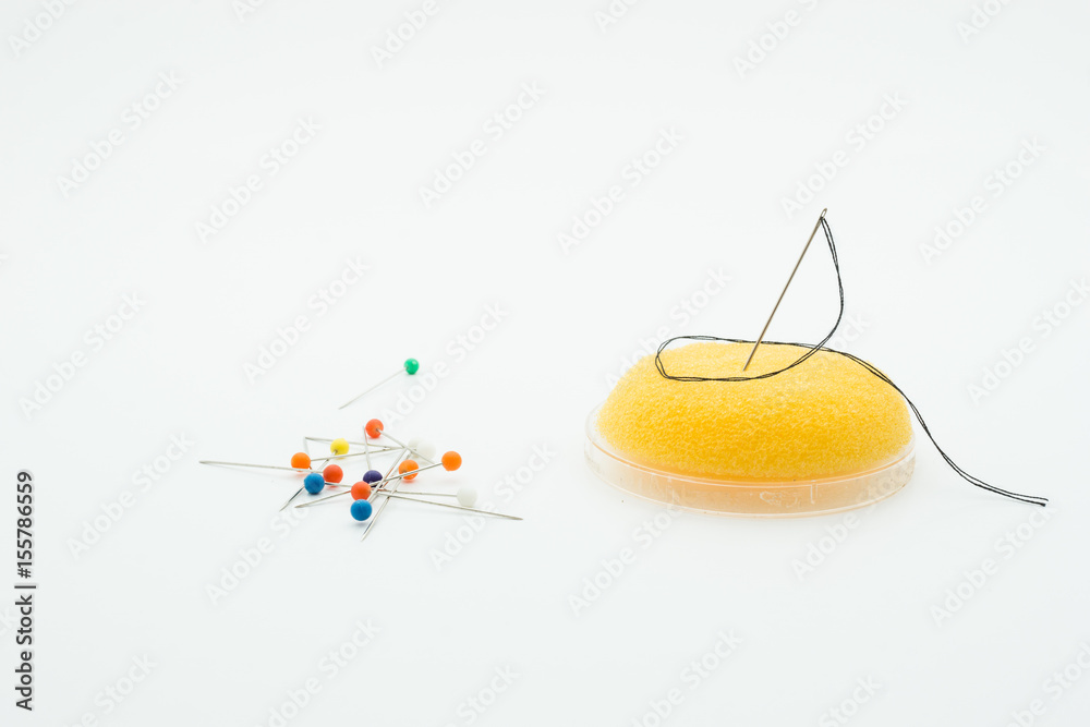 Sewing needle over white background Sewing needle over white background