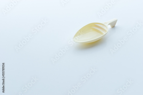 Medicine spoon with white background, isolated.