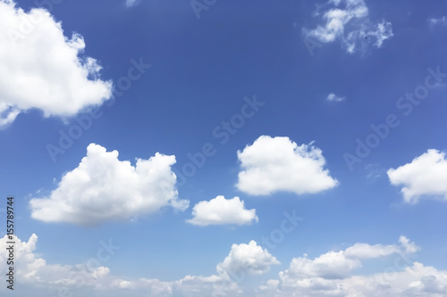 Panorama view of blue sky and clouds.