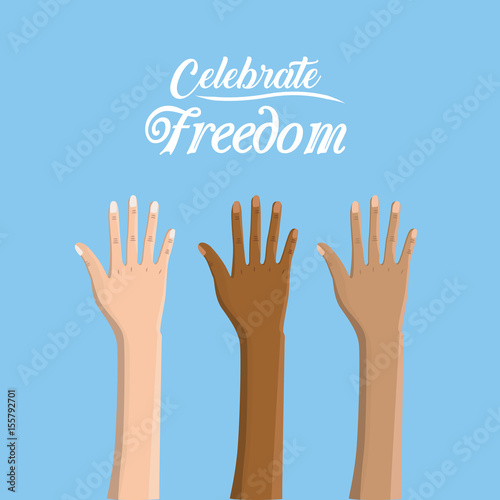 hands up to celebrate freedom juneteenth