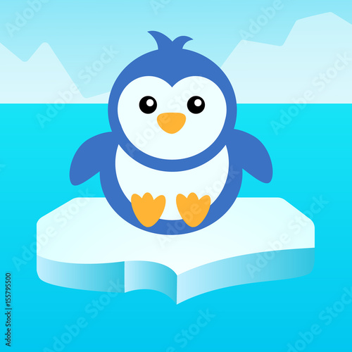 Penguin on the ice.