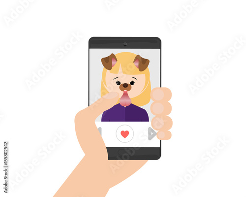 snap photo with dog filter
