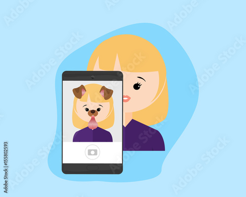 snap photo with dog filter
