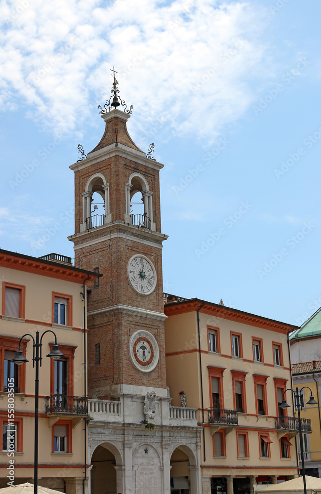 clock tower Piazza Tre Martiri Rimini landmark