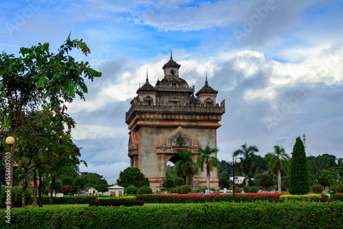 Patuxai, the victory war monument in the centre of Vientiane, Laos