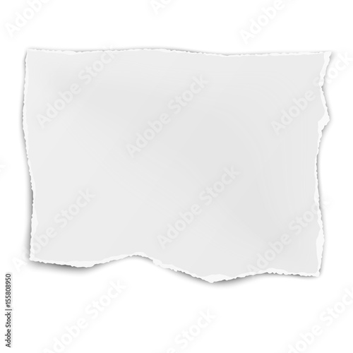 Square tattered paper wisp isolated on white background