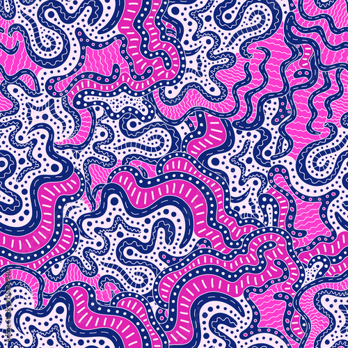 Colored doodle seamless pattern.