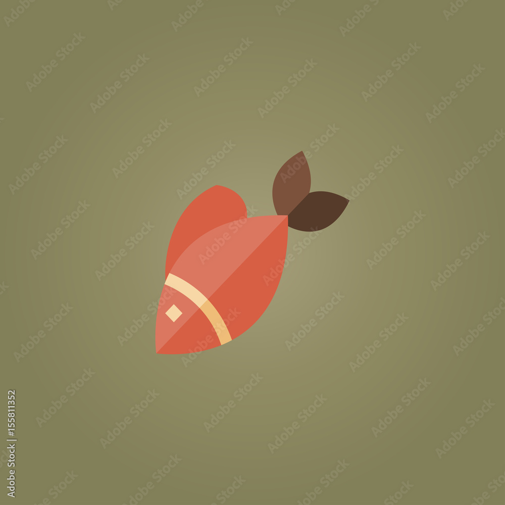 Fish icon. flat design