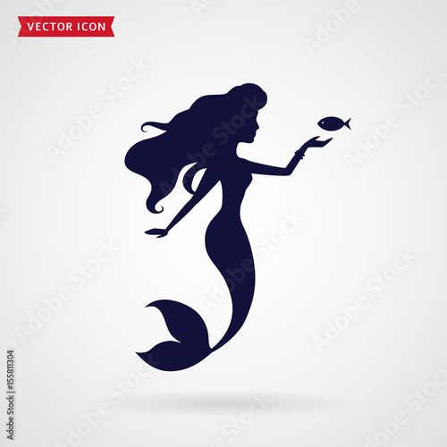 Mermaid vector silhouette.