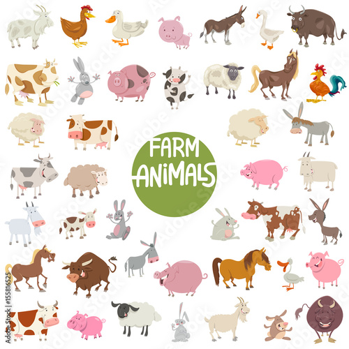 Fotografia farm animal characters big set