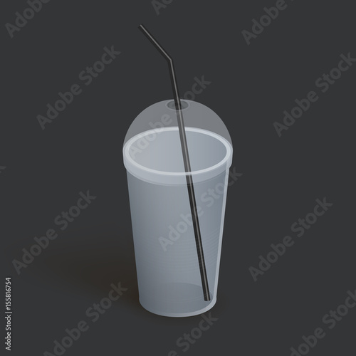 Plastic cup with lid for coffee, tea, smoothies, juice