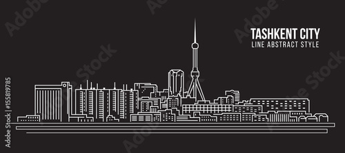 Cityscape Building Line art Vector Illustration design - Tashkent city
