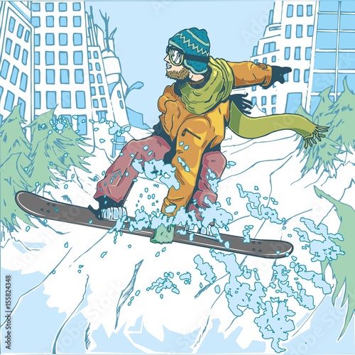 City snowboarder