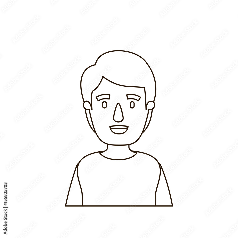 sketch contour half body young man with hairstyle vector illustration sketch contour half body young man with hairstyle vector illustration