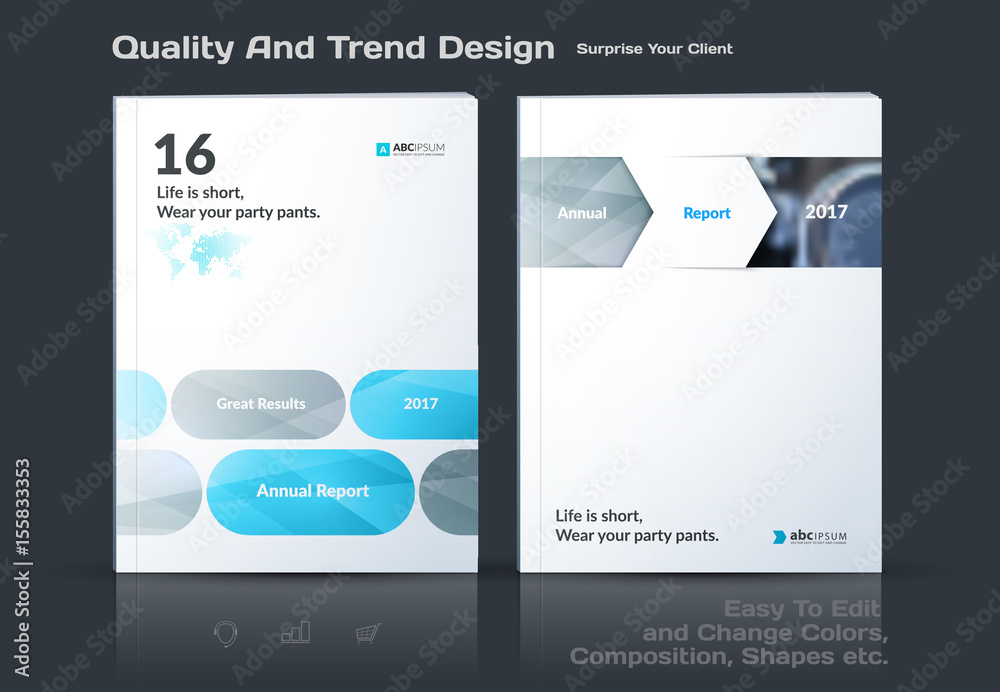 Abstract annual report, business vector template. Brochure desig