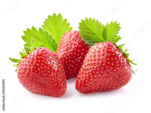 Fresh strawberry with leaves